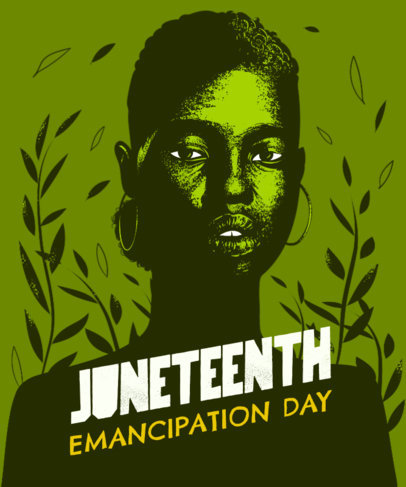 T-Shirt Design Creator to Commemorate Juneteenth Featuring a Woman’s Portrait  