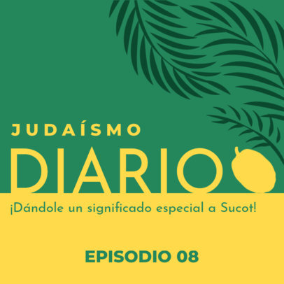 Judaism-Themed Podcast Cover Creator Featuring Some Leaves 5094b
