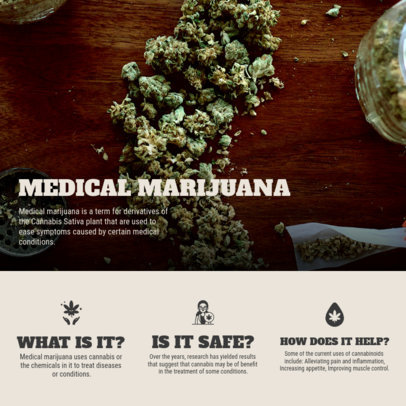 Instagram Post Creator With a Medical Cannabis Theme and Simple Icons 