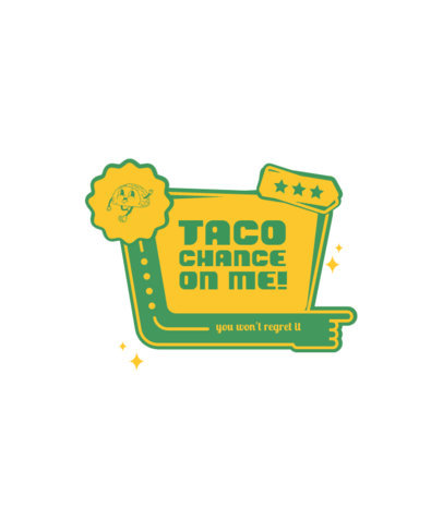Retro T-Shirt Design Template Featuring a 30's-Style Taco Cartoon