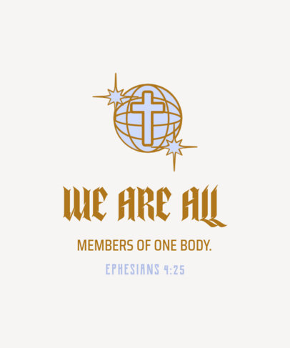 T-Shirt Design Template Featuring a Biblical Passage