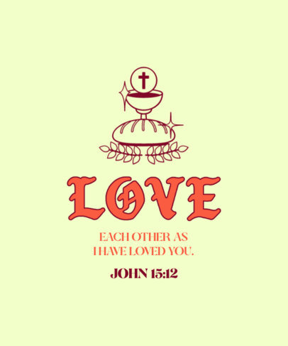 T-Shirt Design Generator Featuring a Catholic Quote with a Holy Bread Graphic
