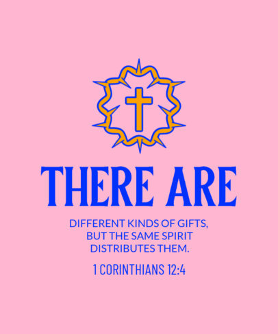 T-Shirt Design Maker Featuring an Illustrated Cross with a Bible Verse