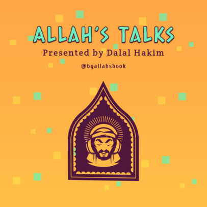 Islamic-Themed Podcast Cover Creator for an Episode About Allah 5088b