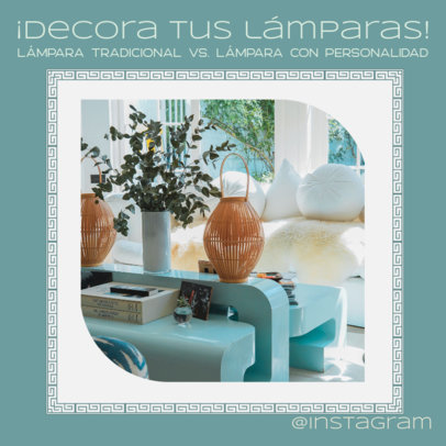 Instagram Post Template Featuring DIY Decorative Lamp Ideas 5098f