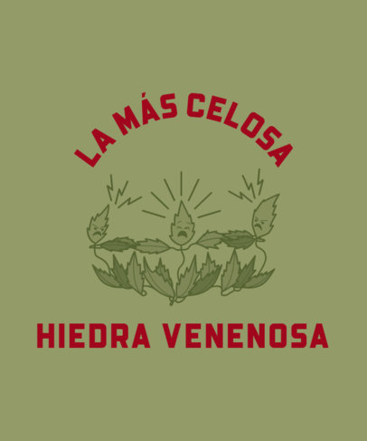 T-Shirt Design Maker with a Spanish Quote and an Illustration of a Poison Ivy