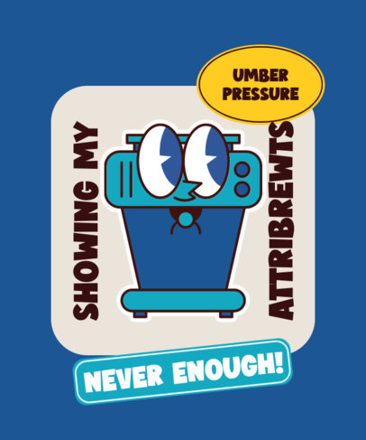 Retro-Themed T-Shirt Design Generator a Cartoonish Coffee Maker