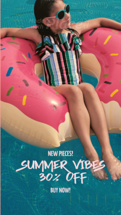 Instagram Story Video Creator for a Kids Swimsuit Summer Sale