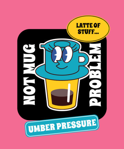 Retro T-Shirt Design Creator Featuring a Cartoonish Coffee Character