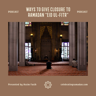 Ramadan-Themed Podcast Cover Generator for a Muslim Show Featuring a Photo 5090a
