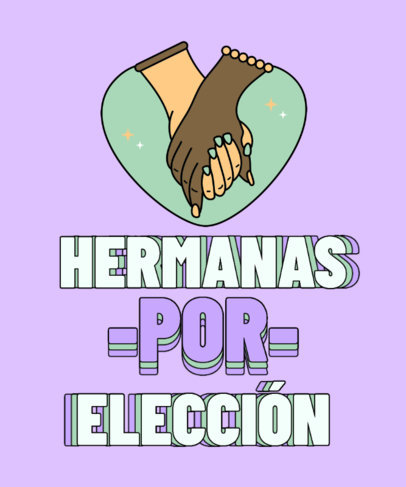 Illustrated T-Shirt Design Creator Featuring Two Hands Holding Each Other