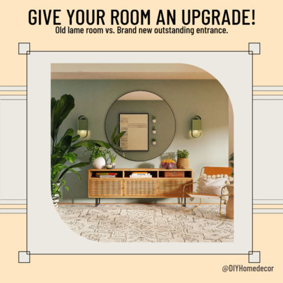 Instagram Post Template Featuring DIY Decoration Tips