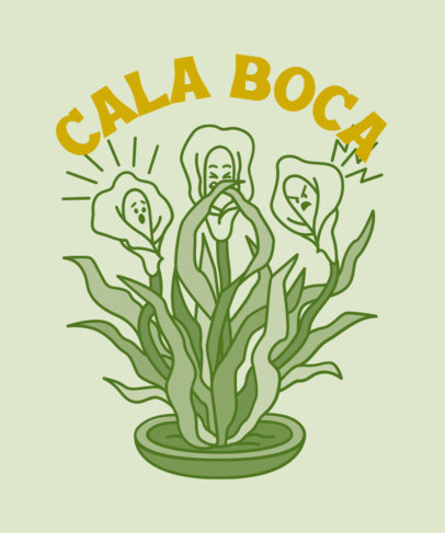 T-Shirt Design Generator with a Cartoonish Graphic of a Flower