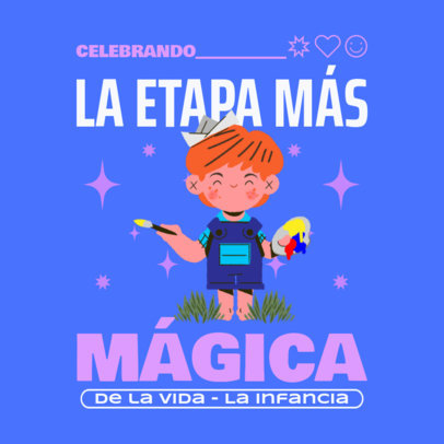 Instagram Post Creator to Celebrate Children’s Day Featuring a Happy Boy Clipart