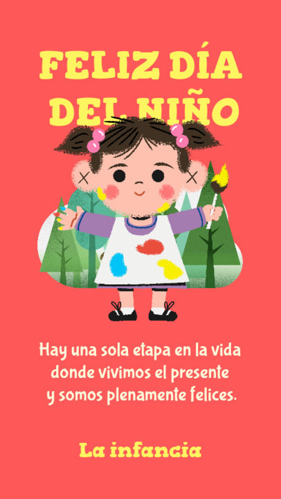 Facebook Story Generator for Children’s Day Featuring a Little Girl Graphic