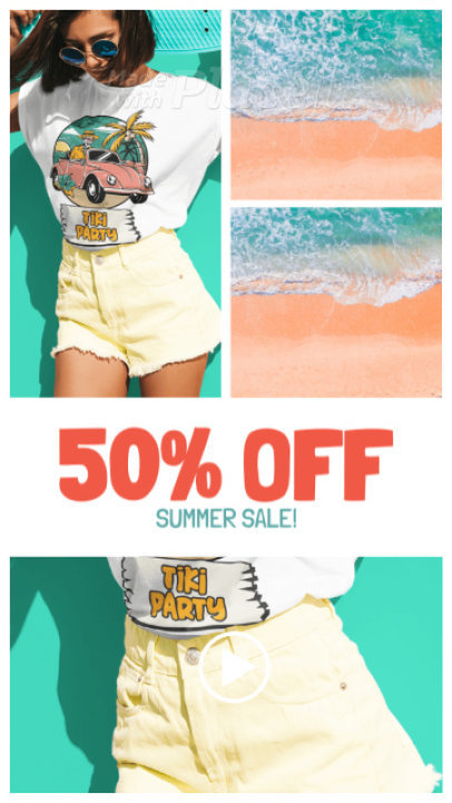 Instagram Story Video Maker for a Summer Sale Featuring a Beach Theme 