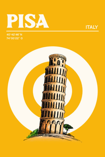 Poster Design Maker Featuring the Italian Pisa Tower