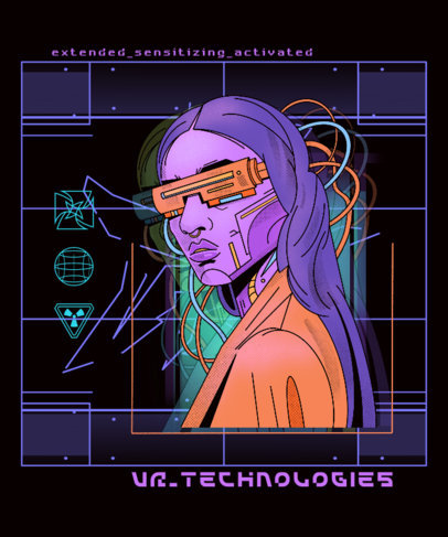 Metaverse-Themed T-Shirt Design Maker Featuring a Futuristic Character Illustration 5099