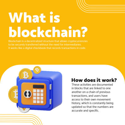 Instagram Post Maker with an Informative Text About Blockchain 5123a-el1