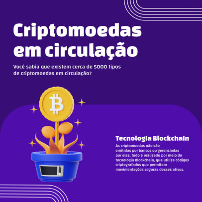 Instagram Post Creator Featuring a Golden Bitcoin Plant Pot Graphic 5123d-el1