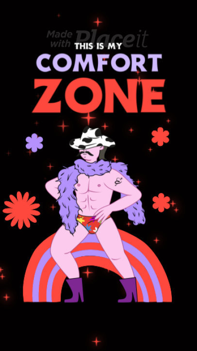 Instagram Story Video Maker Featuring an Animated Cowboy Dancer for Pride Month 5099
