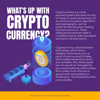 Instagram Post Generator Featuring Informative Text About Cryptocurrencies 5121 el1