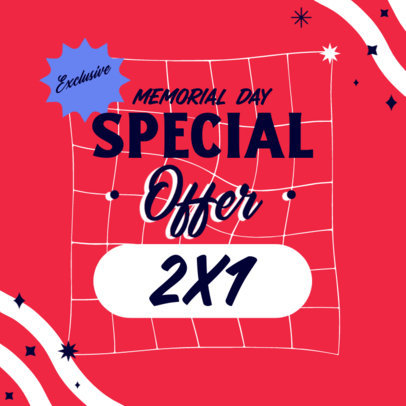 Instagram Post Maker Featuring a Special Offer for Memorial Day
