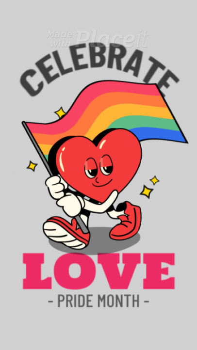 Illustrated Instagram Story Video Maker With a Celebrate Love Quote for Pride Month 5100