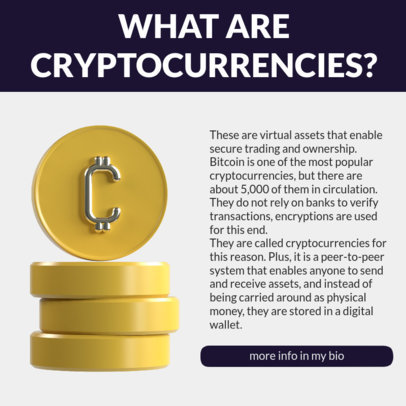 Instagram Post Template Featuring Informative Texts on Cryptocurrencies 5115-el1