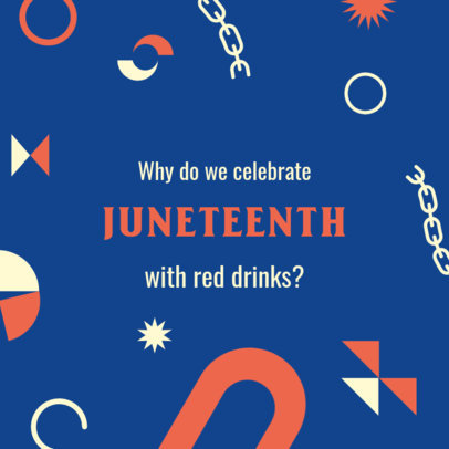 Instagram Post Maker Featuring an Illustrated Background Pattern for Juneteenth 4601d