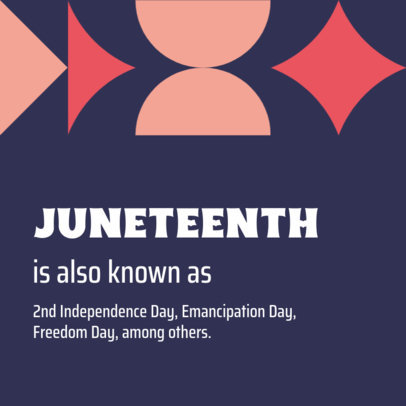 Instagram Post Maker Featuring Informative Juneteenth Facts 4601a
