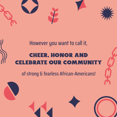 Instagram Post Maker for a Juneteenth Commemoration with Illustrated Graphics 4601a