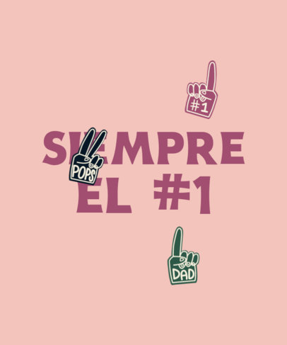 T-Shirt Design Generator for Father's Day Featuring Illustrated Number One Hand Signs