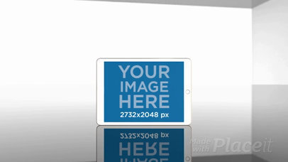 Video of a White iPad Standing in a Mirror Surface While in a White Room