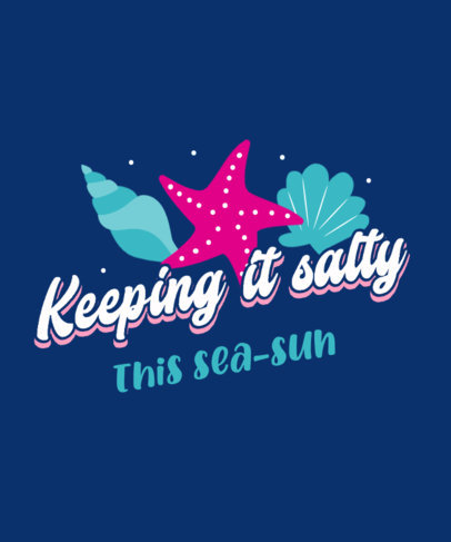 Summer T-Shirt Design Template Featuring Beach Stuff Graphics