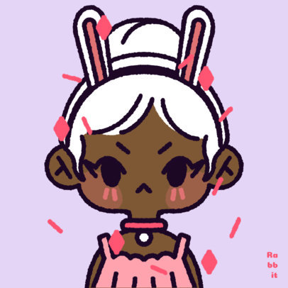 Kawaii-Themed Avatar Generator Featuring a Character With Bunny Ears 5106a