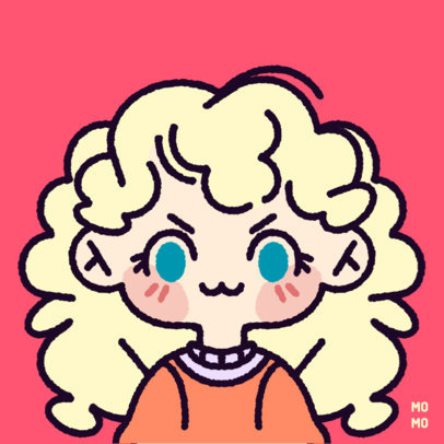 Logo Creator Featuring a Cute Illustrated Character With Curly Hair 5106b