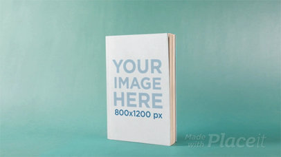 Book on a Green Room Moving in Stop Motion Mockup