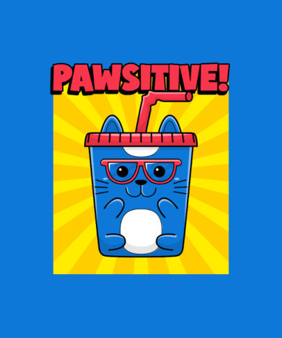 T-Shirt Design Generator Featuring a Cartoonish Cat-Shaped Soda