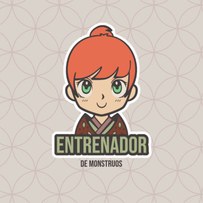 Avatar Logo Template Featuring a Cute Anime Character Inspired by Pokémon
