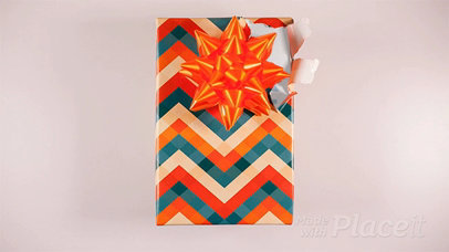 Book Gift Unwrapping Itself Standing on a Pink Environment in Stop Motion