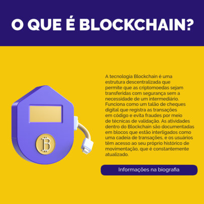 Instagram Post Template with a Blockchain-Themed Informative Text 5115d-el1