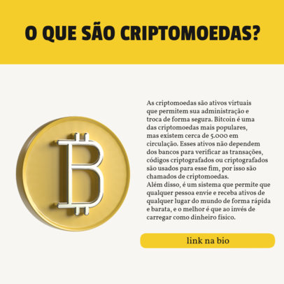 Instagram Post Maker Featuring a Portuguese Text About Crypto 5115e-el1