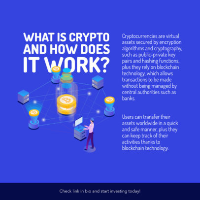 Instagram Post Template Featuring an Introduction to Cryptocurrencies 5121A-el1