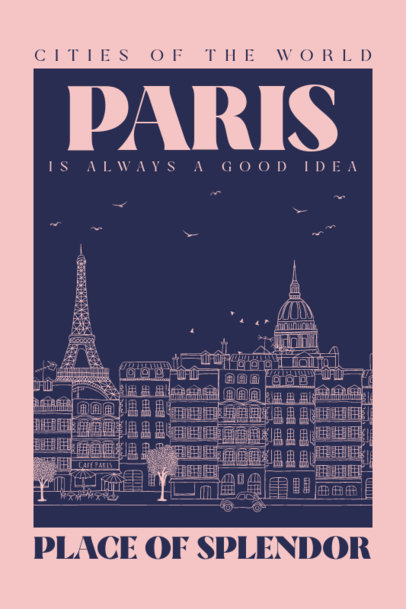 Graphic-Themed Poster Design Creator Featuring an Illustration of Paris