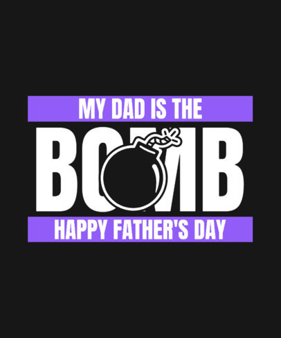 T-Shirt Design Template with a Bomb Icon for Father's Day