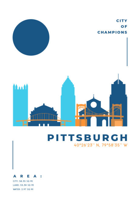 Placeit - Illustrated Poster Design Generator with a Graphic of Pittsburg