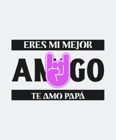 T-Shirt Design Creator Featuring a Rocking Hand Sign Icon for Father's Day