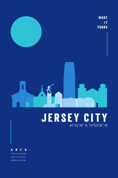 Poster Design Creator Featuring a Colorful Jersey City Graphic