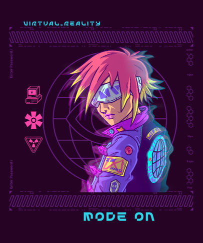 Futuristic T-Shirt Design Maker Featuring Characters Inspired by the Metaverse